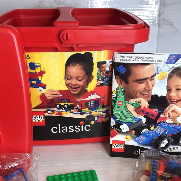 Lego Toys Vintage Lego 999 Classic 4285 Plastic Red Bucket Tote With Legos Inside Poshmark